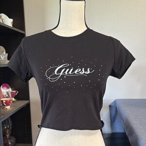 Women’s Size S Guess Tight Fit Half Cropped Shirt